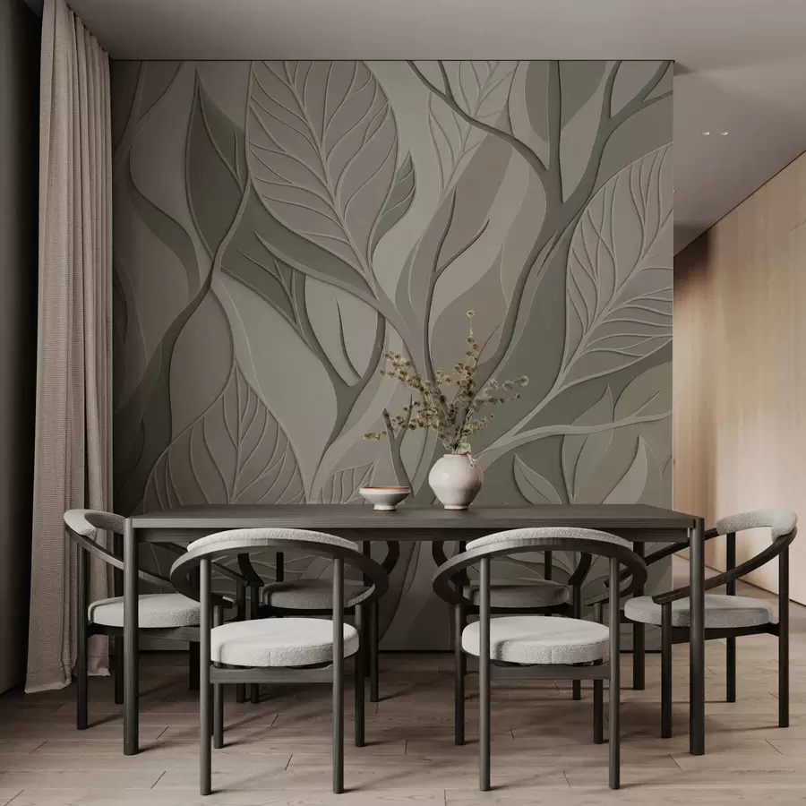 wall murals Intersecting leaves w05448