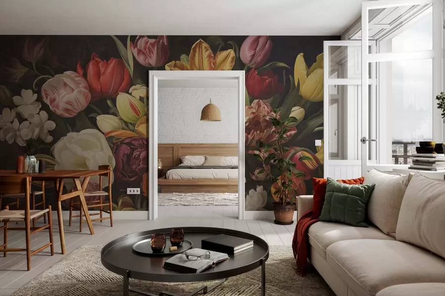 wall murals Vintage grunge bouquet w05451