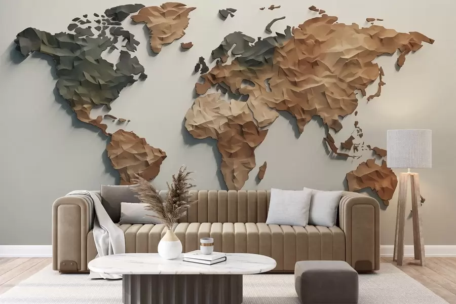 wall murals Abstract World Map c00011