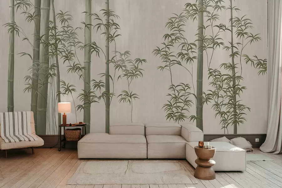 wall murals Light green bamboo  w05120v1