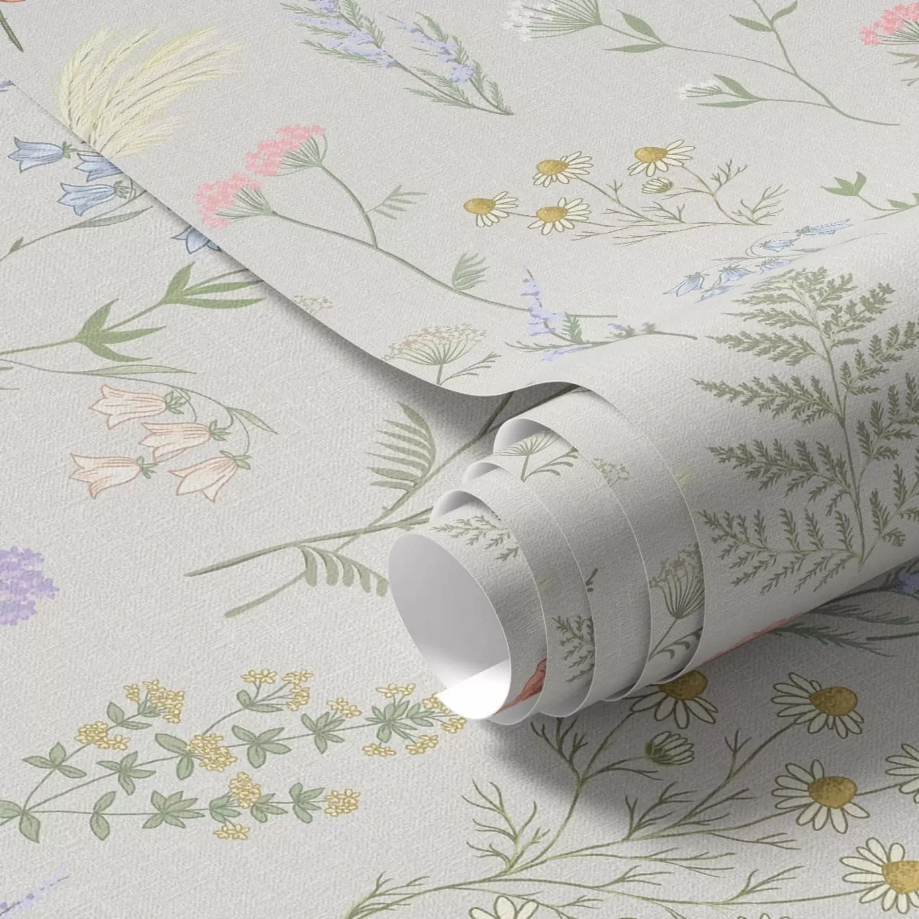 wall murals Delicate wildflower pattern on light background a01152