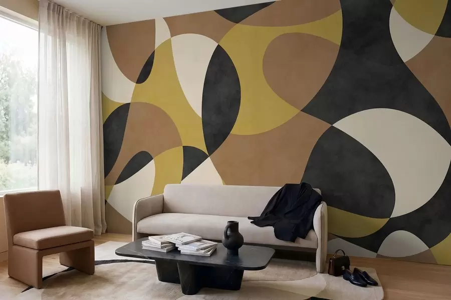 wall murals Abstract pattern with flowing shapes and contrast w05149