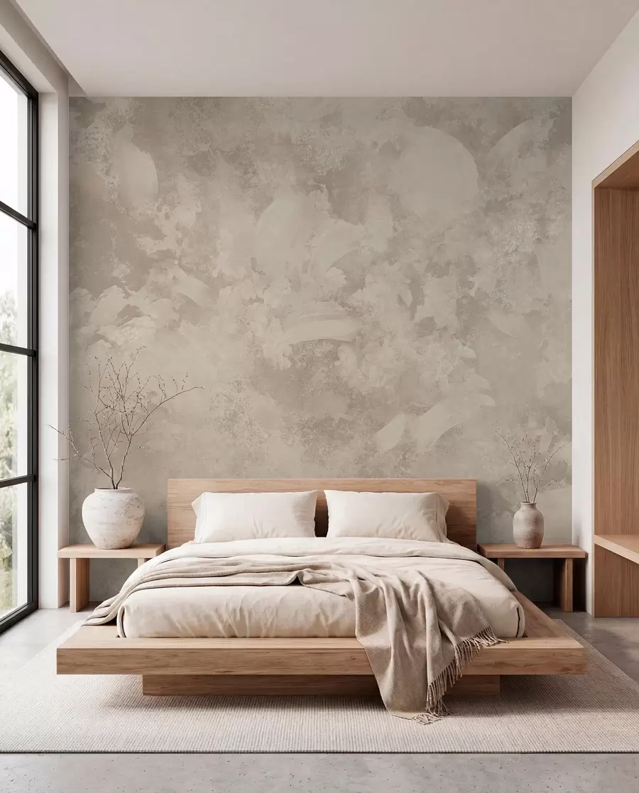 wall murals Minimalism abstract brush texture in beige tones w05160