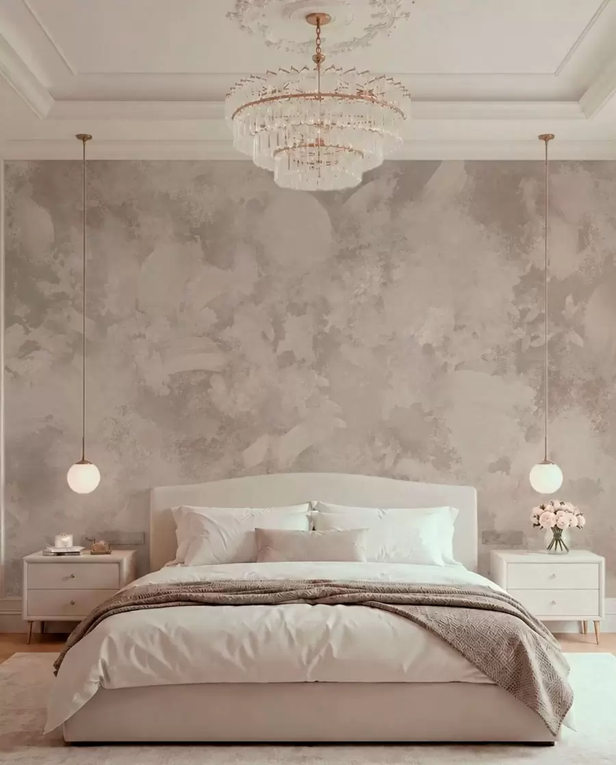 wall murals Minimalism abstract brush texture in beige tones w05160