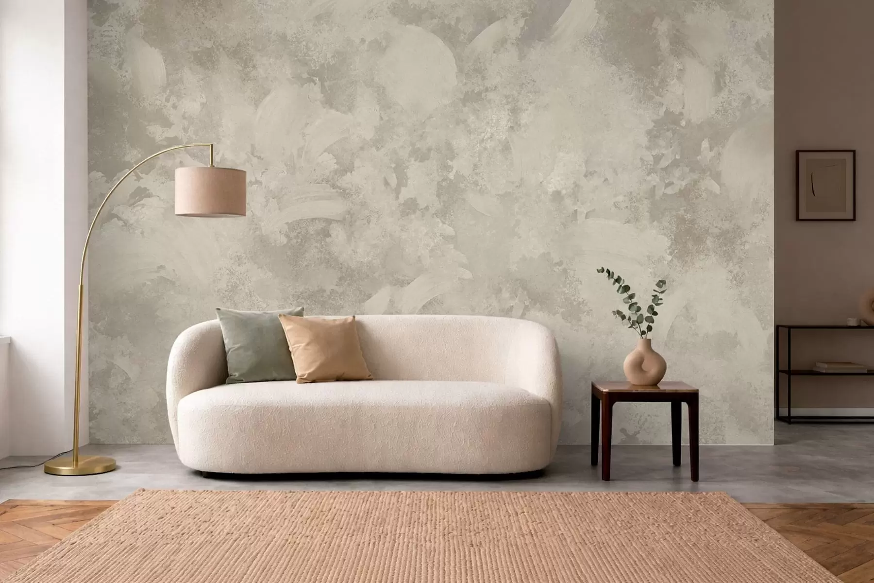 wall murals Minimalism abstract brush texture in beige tones w05160
