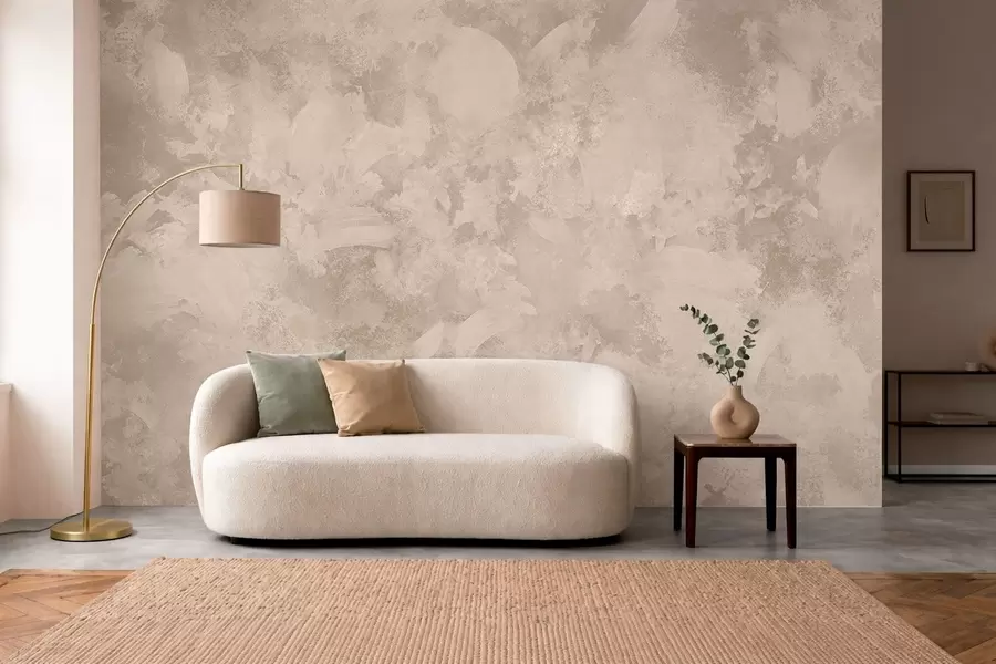 wall murals Minimalism abstract brush texture in beige tones w05160
