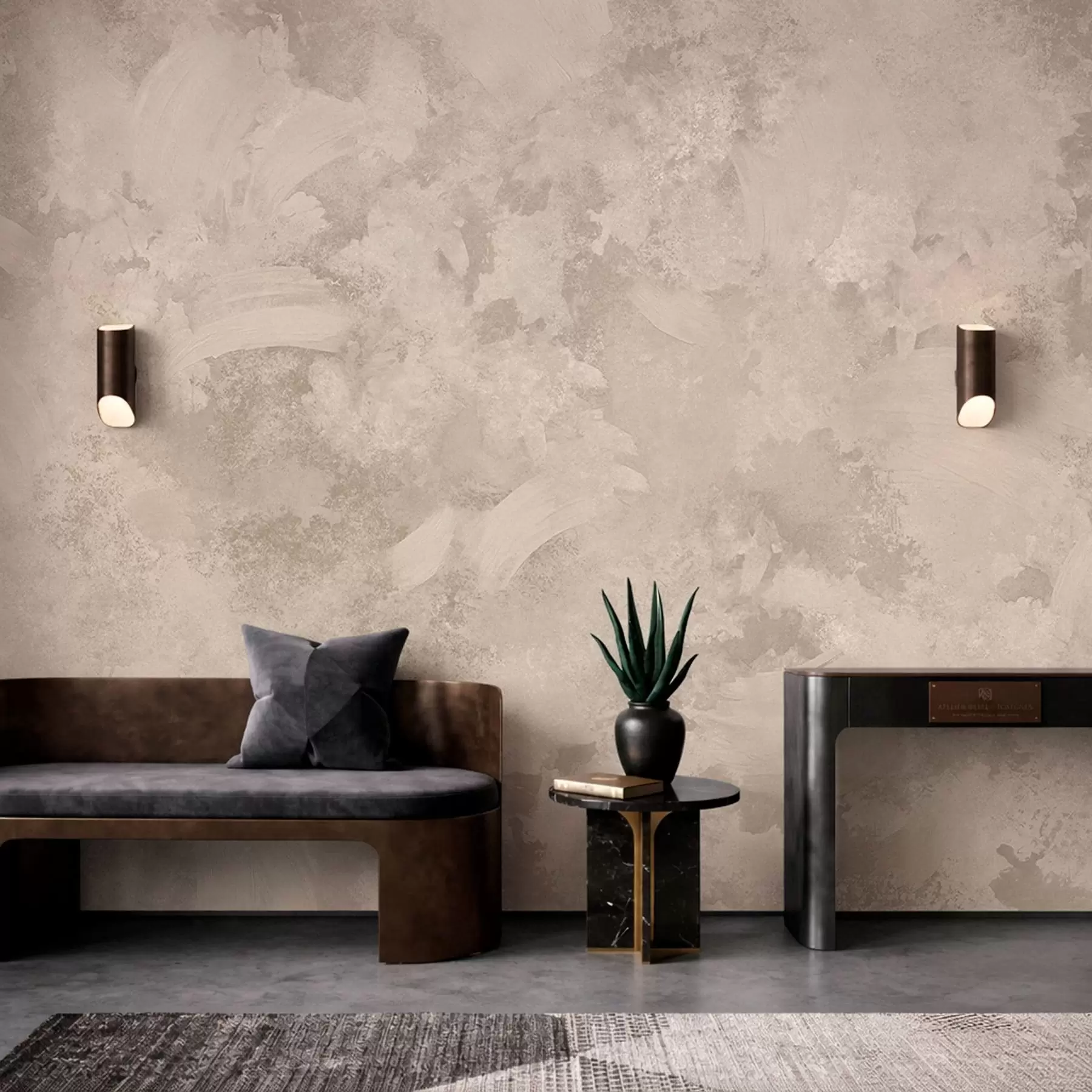 wall murals Minimalism abstract brush texture in beige tones w05160