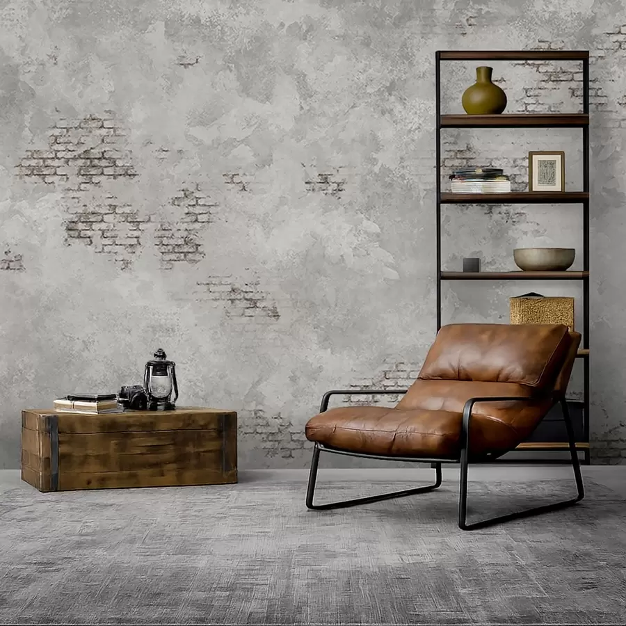 wall murals Grunge plaster texture with exposed brick fragments w05161