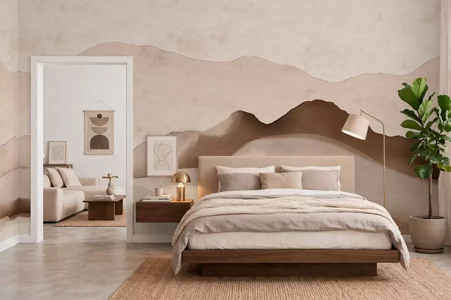 wall murals Abstract mountains in the Japandi and minimalist styles w05434