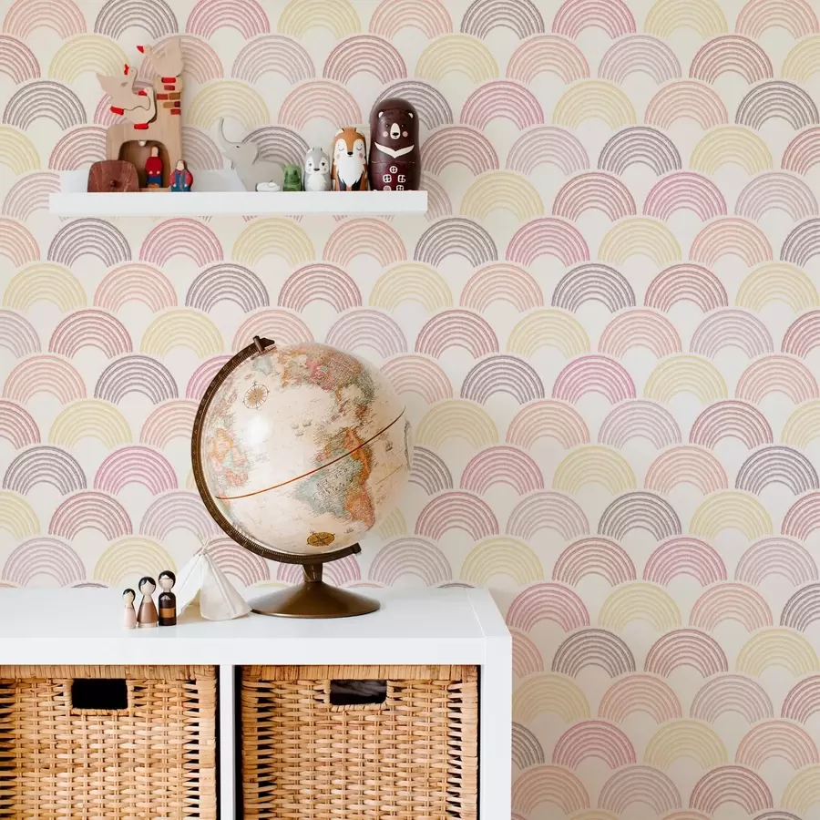 wall murals Pastel arches in repeating pattern a01164v1