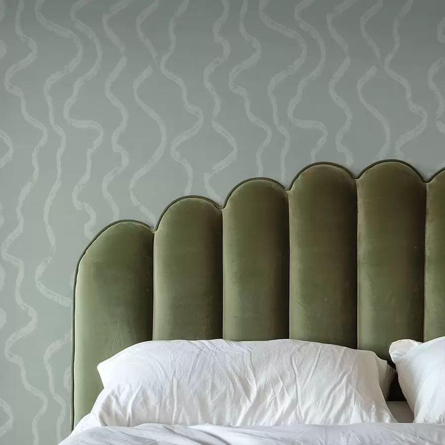 wall murals Wavy light pattern on green background a01167v2