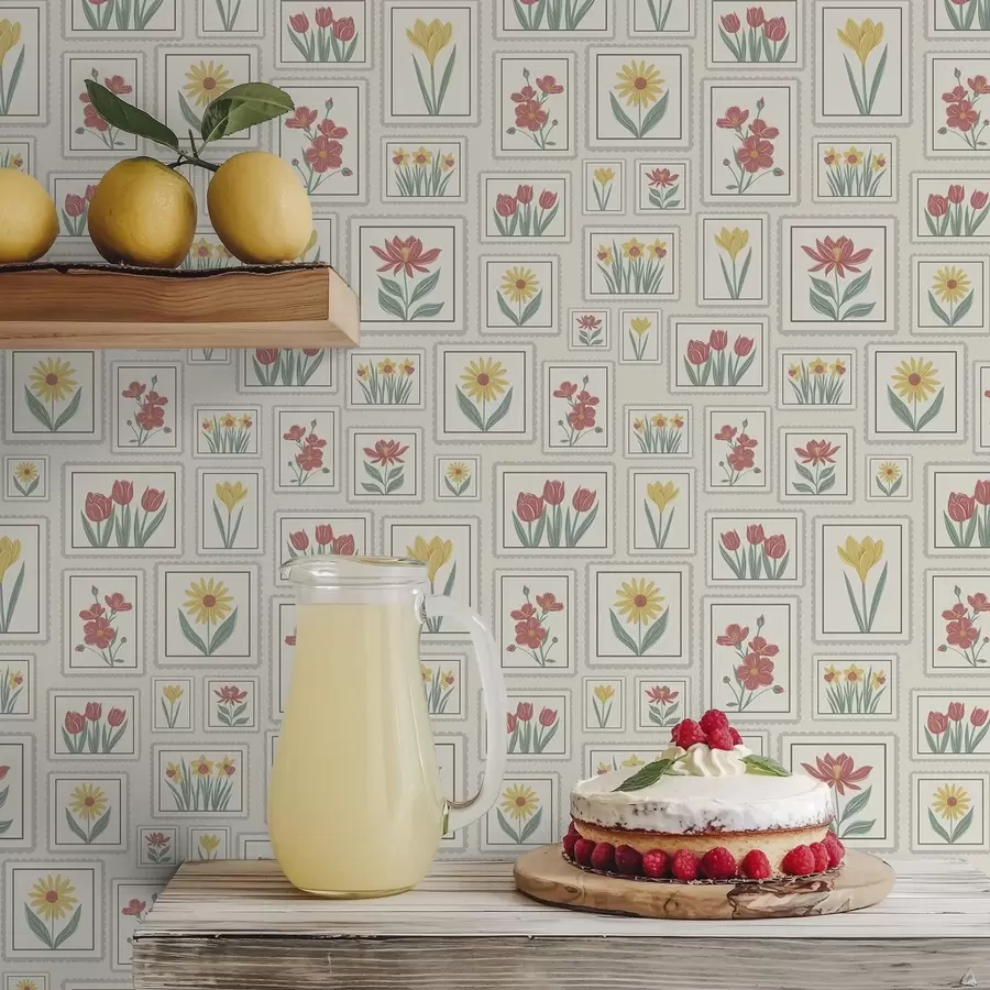 wall murals Framed floral illustrations on light background a01173v1