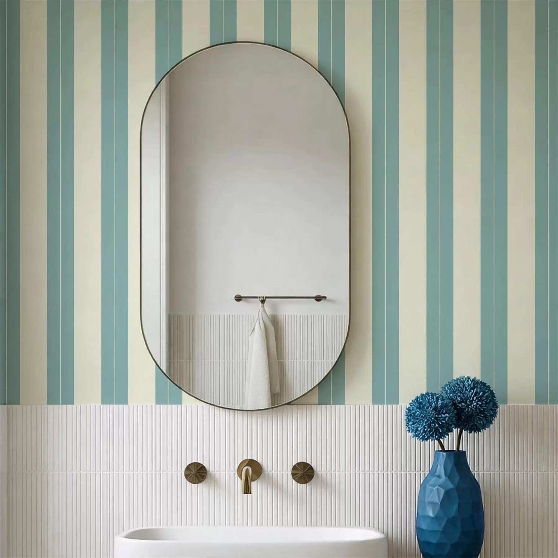 wall murals Blue vertical stripes in Minimalism style a01181v5
