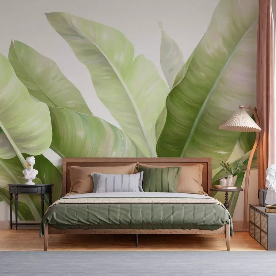 wall murals Large banana leaves w05499