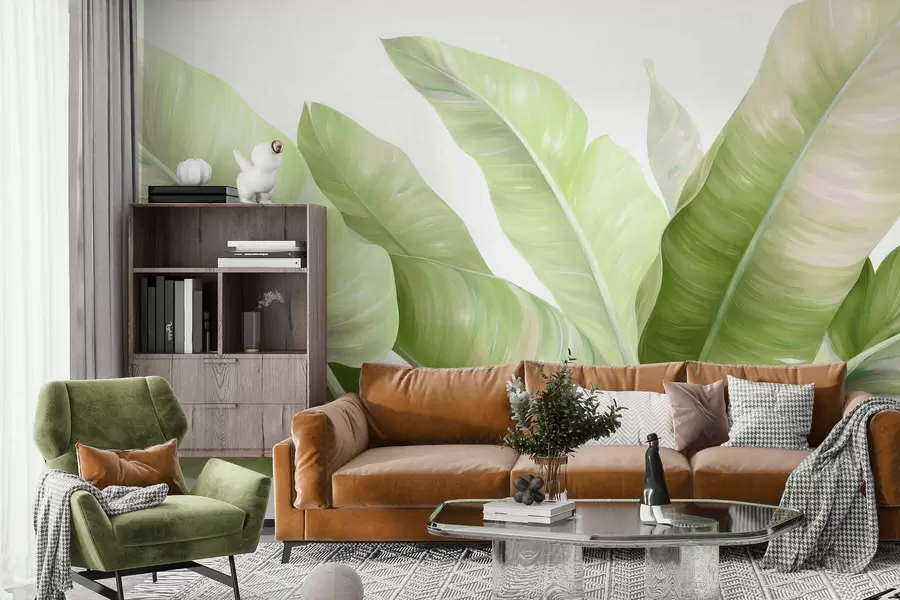 wall murals Large banana leaves w05499