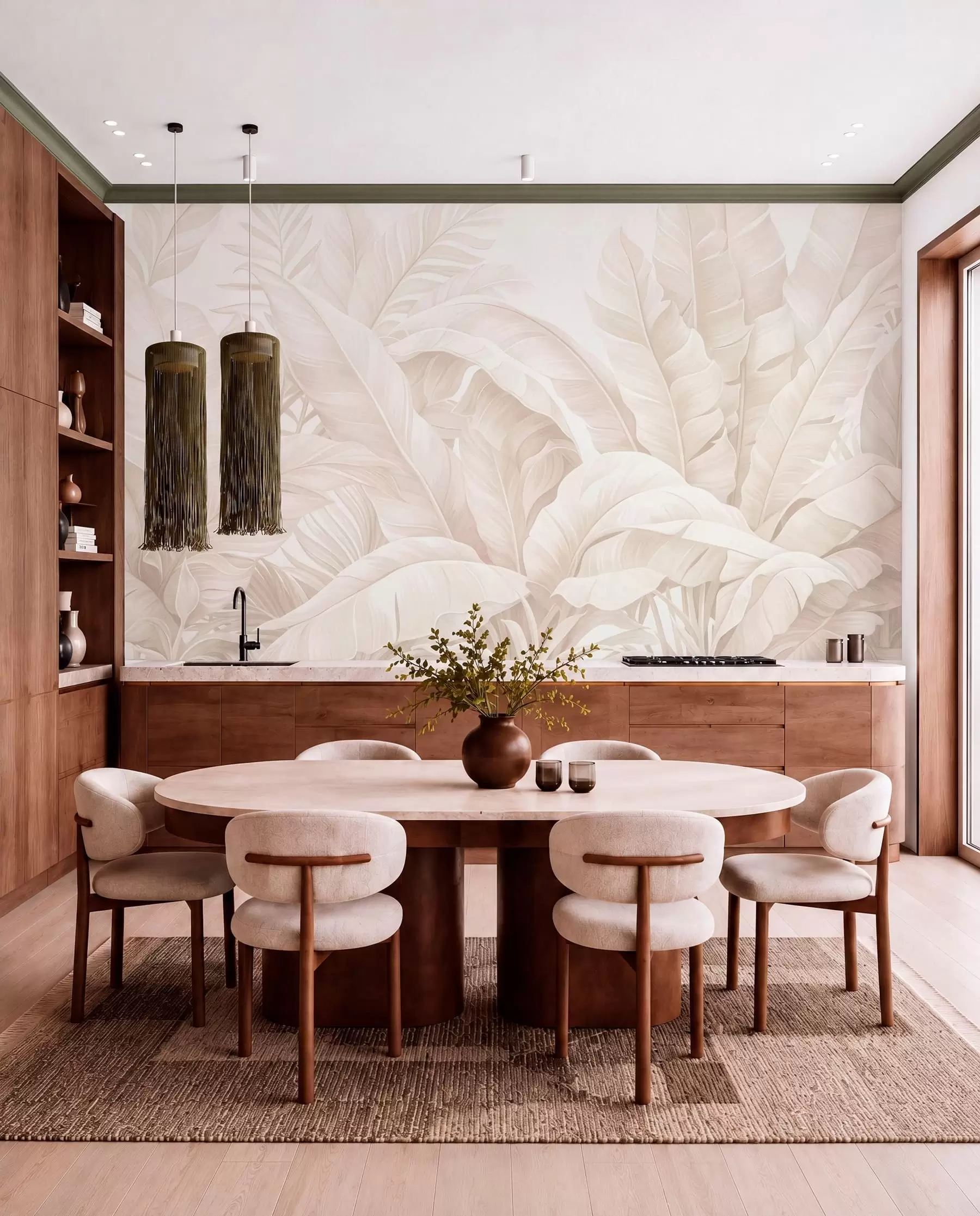 wall murals Vintage tropical leaves w05518