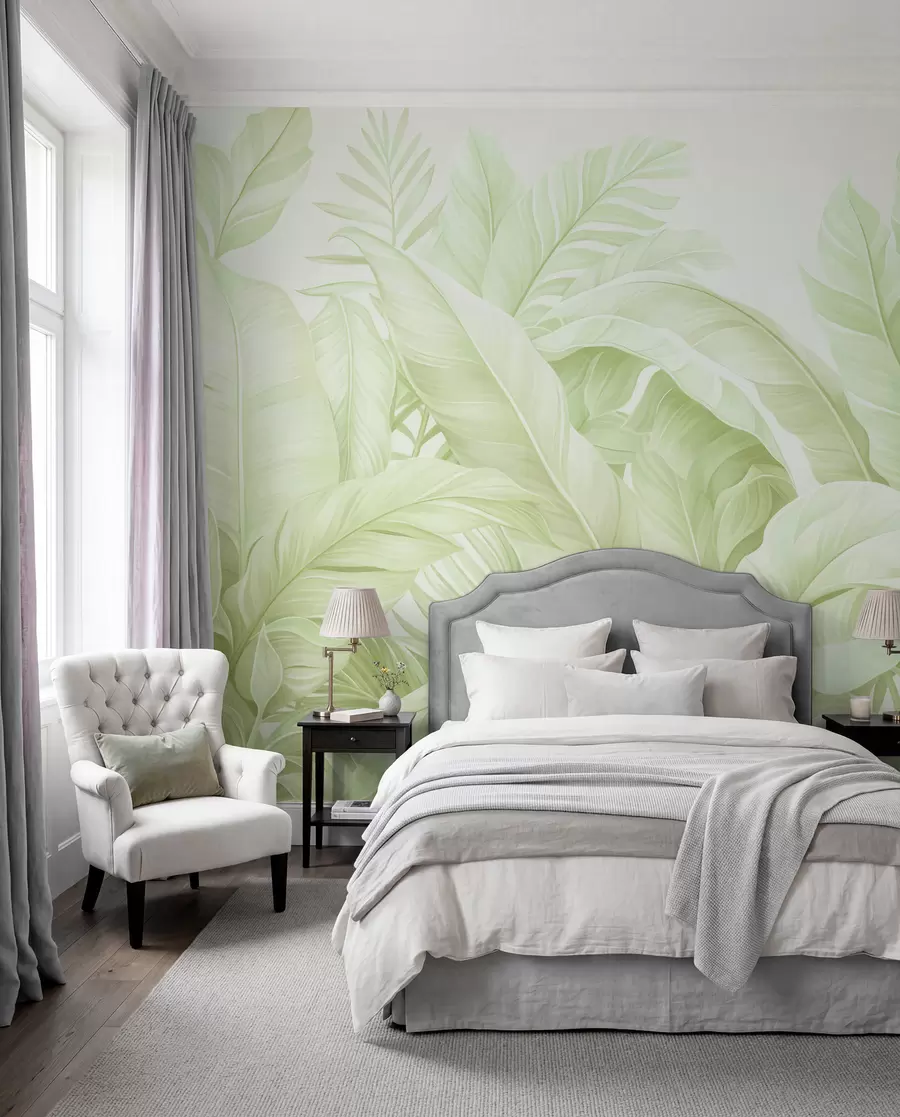 wall murals Vintage tropical leaves w05518v1