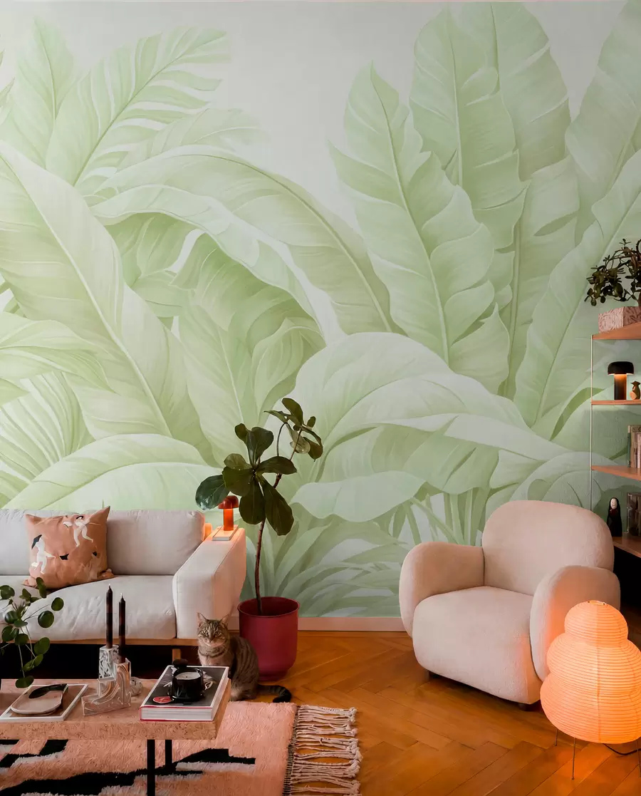 wall murals Vintage tropical leaves w05518v1
