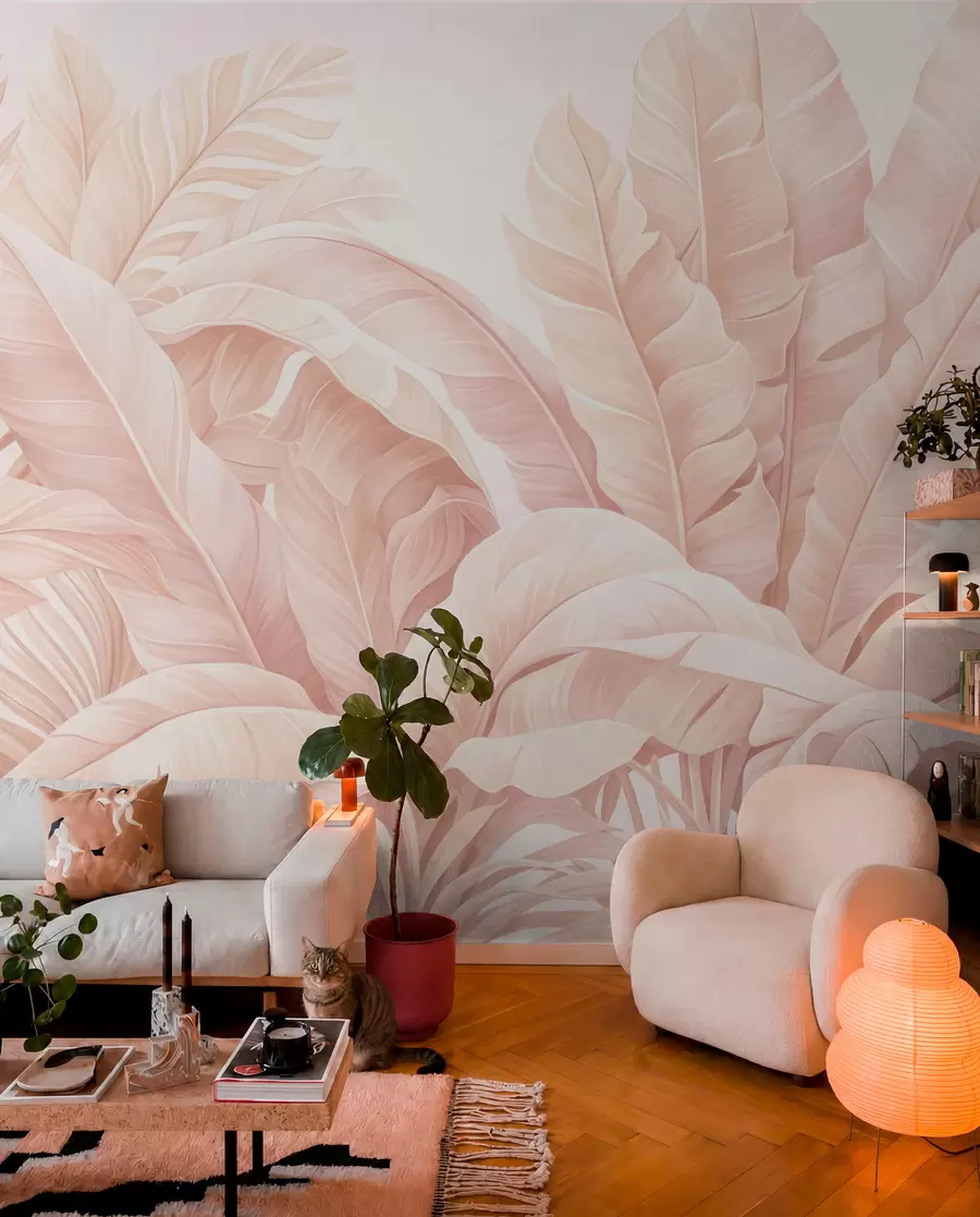 wall murals Vintage tropical leaves w05518v2