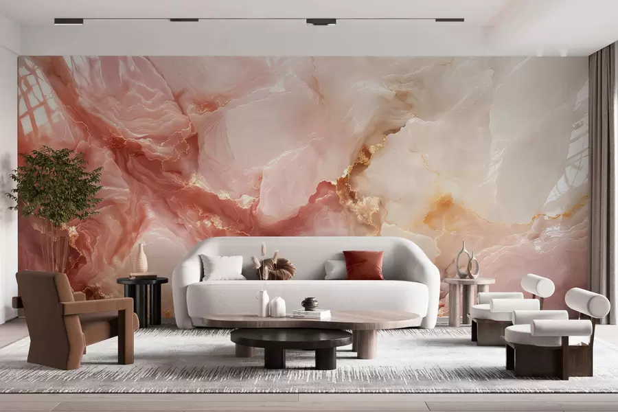 wall murals Pink marble imitation w05519