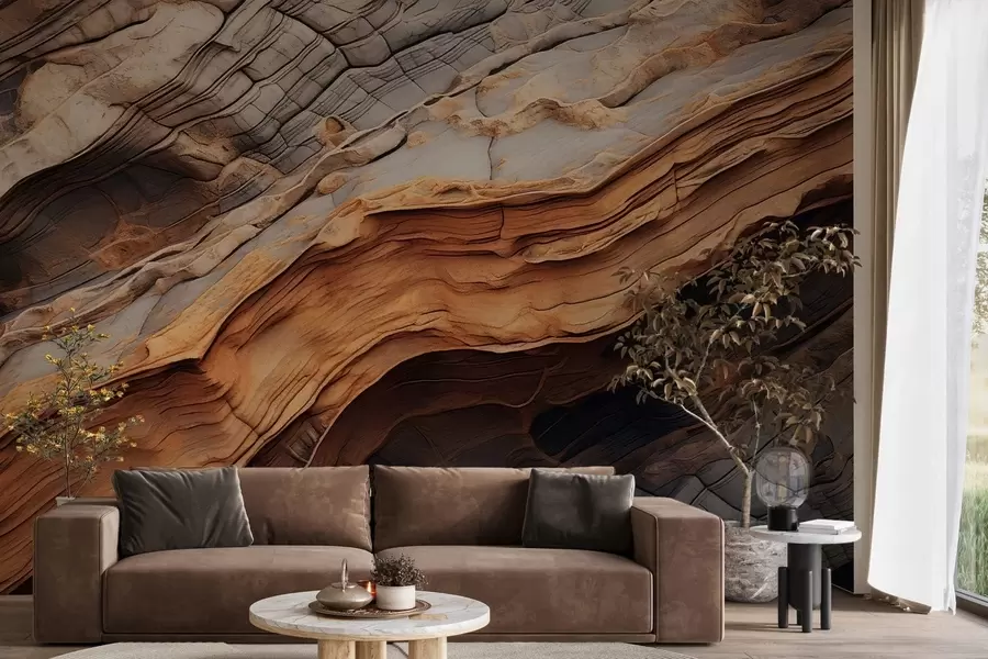 wall murals Dark rich wood texture w05520