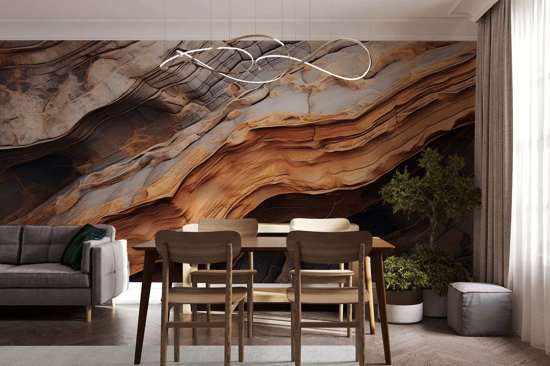 wall murals Dark rich wood texture w05520