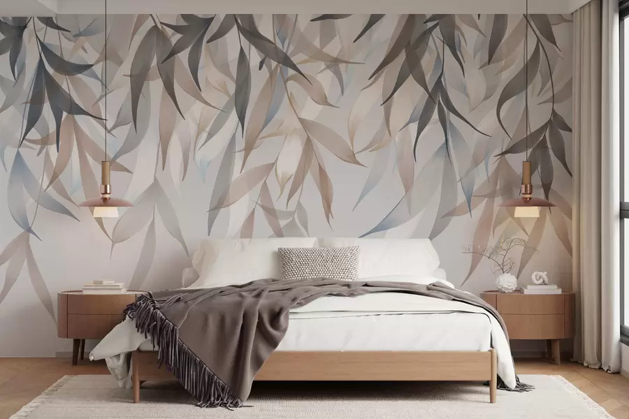 wall murals Dangling long leaves w05523