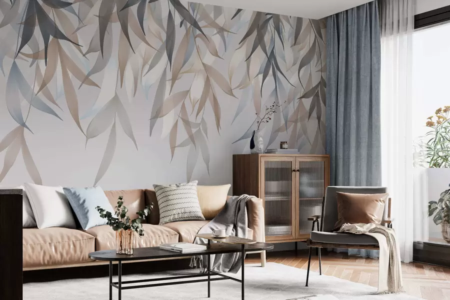 wall murals Dangling long leaves w05523
