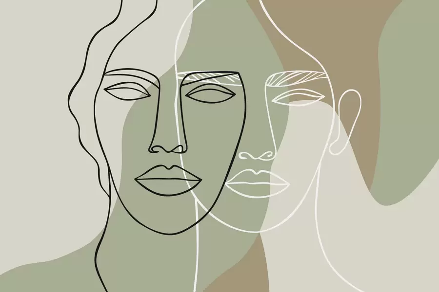 wall murals Abstract faces w05550