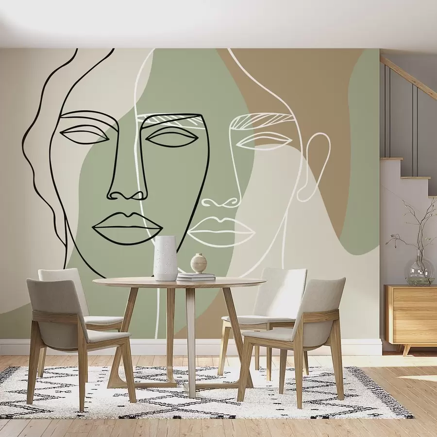 wall murals Abstract faces w05550