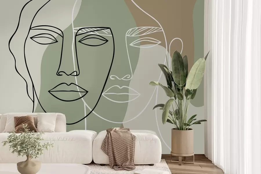 wall murals Abstract faces w05550