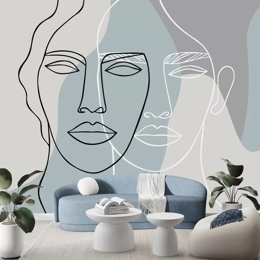 wall murals Abstract faces w05550v2
