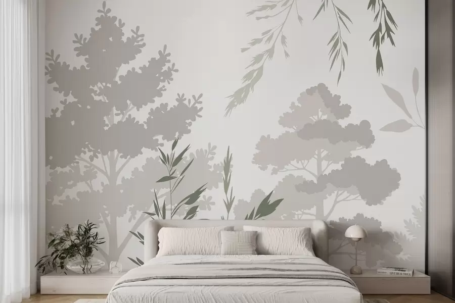 wall murals Trees and grasses w05551v1