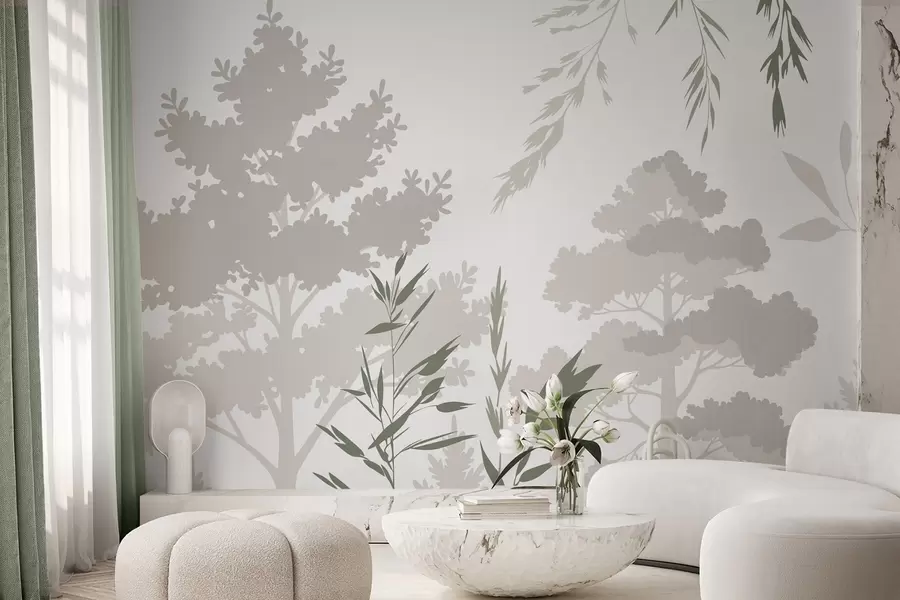 wall murals Trees and grasses w05551v1