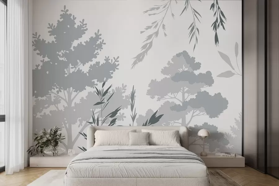 wall murals Trees and grasses w05551v2