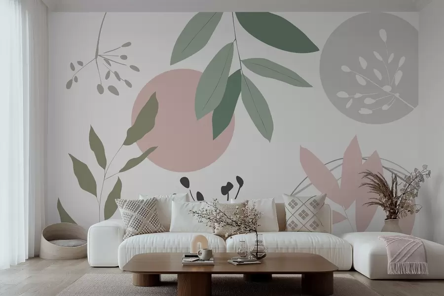 wall murals Abstraction with plants w05552