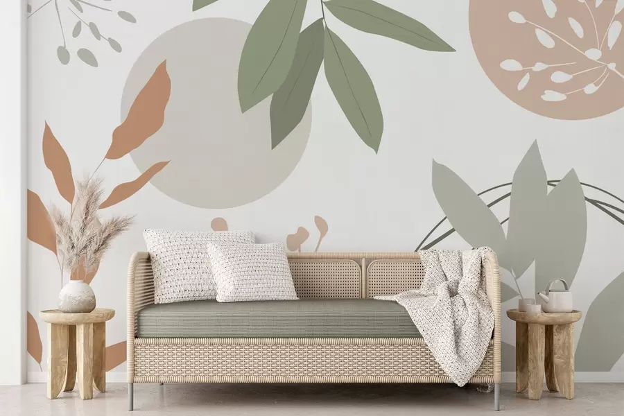 wall murals Abstraction with plants w05552v2