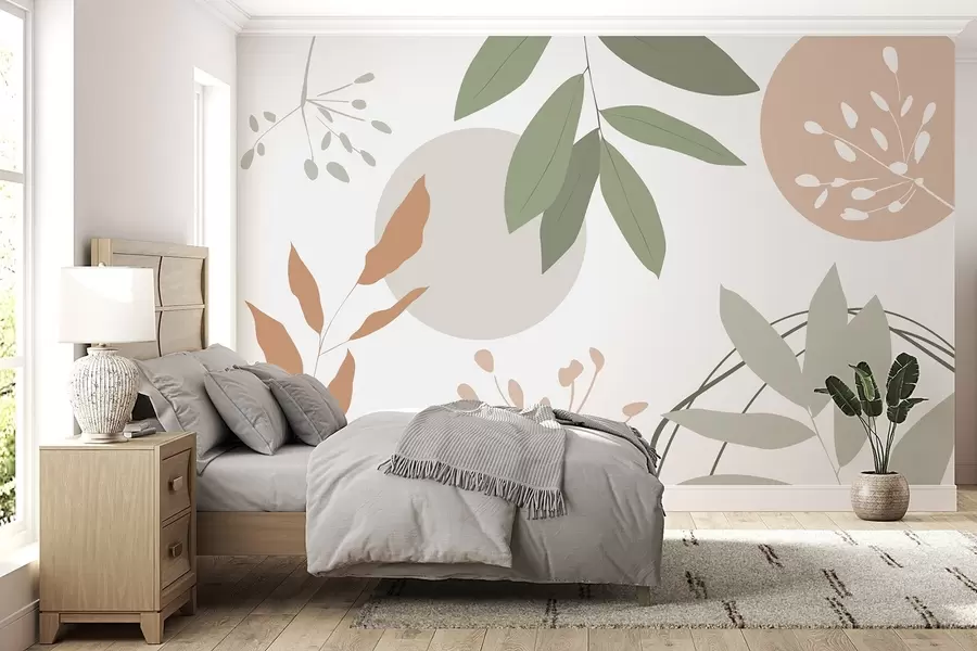 wall murals Abstraction with plants w05552v2