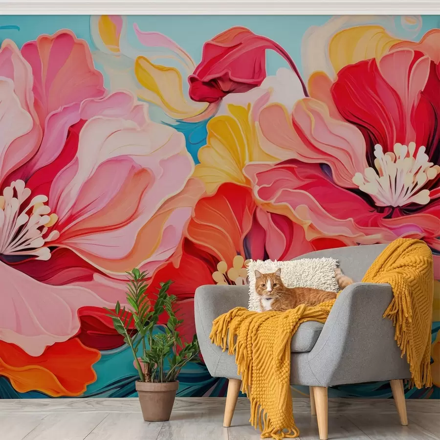 wall murals Fantasy Flowers w05574