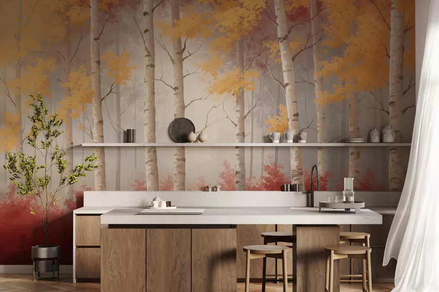 wall murals Autumn in mist w05577