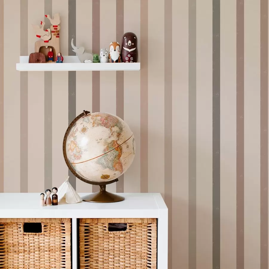wall murals Neutral stripes in warm beige tones a01184v1