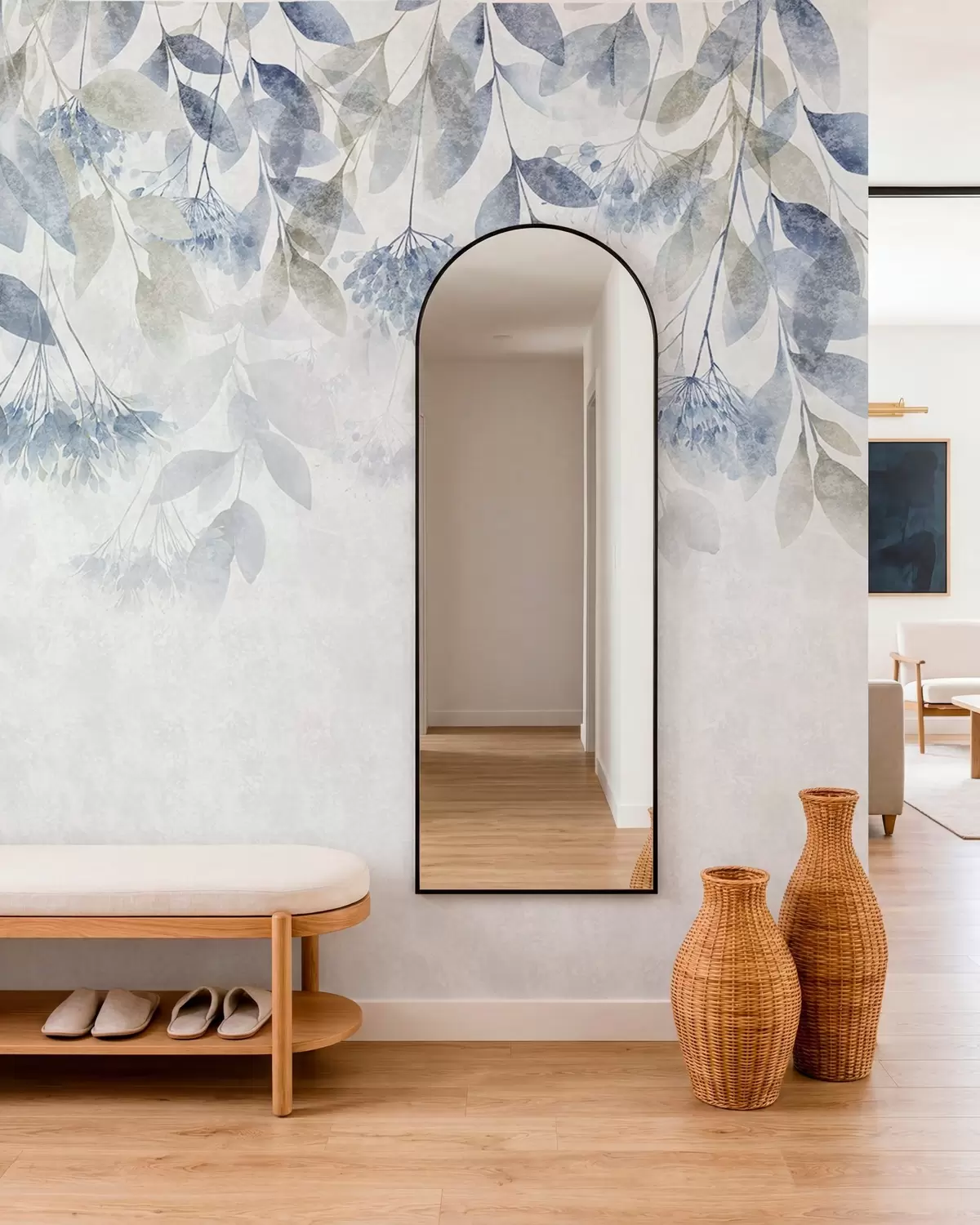 wall murals Leaf Waterfall in Denim Blue w05565v1