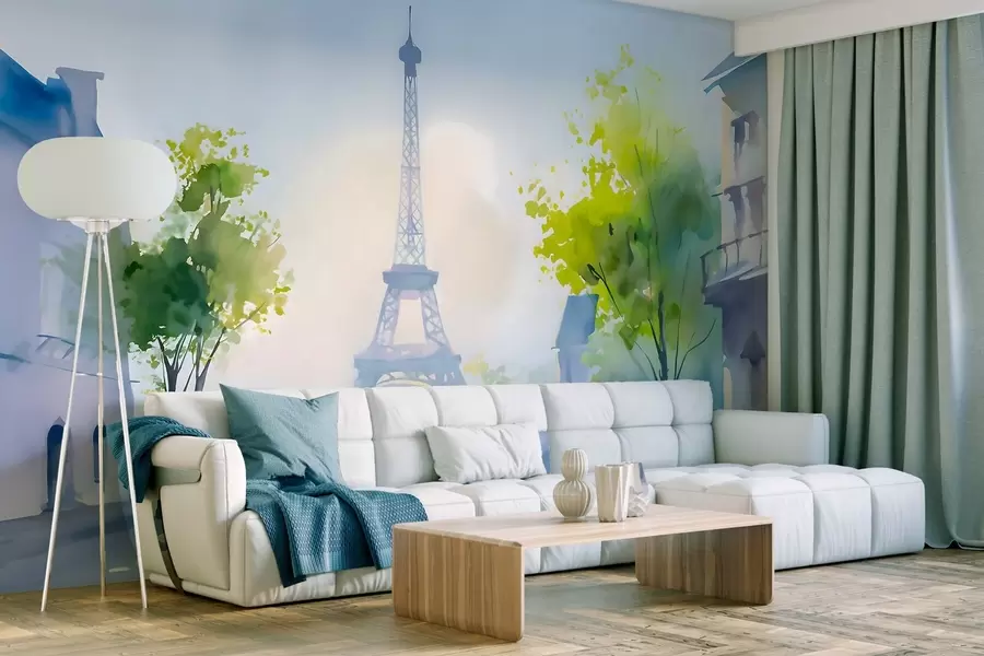 wall murals Paris, a cityscape in a watercolour style à la prima w05566
