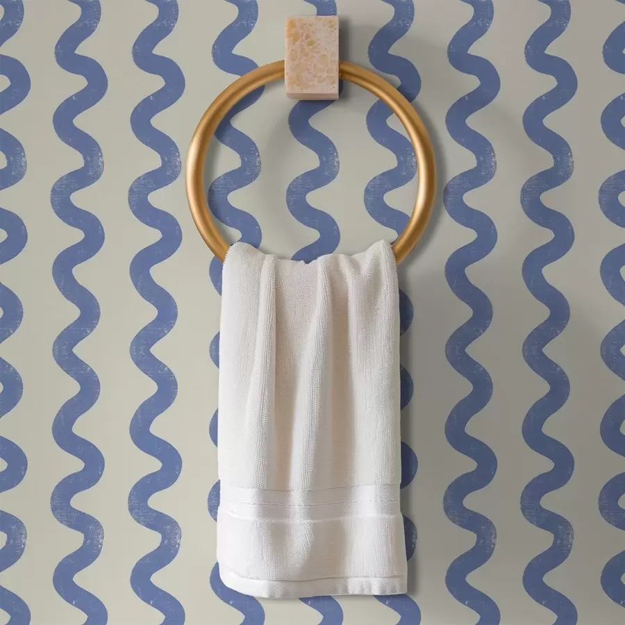 wall murals Wavy blue pattern on light background a01187v2