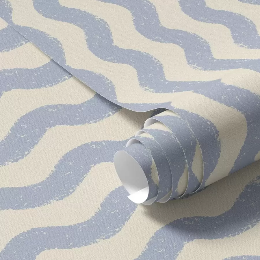wall murals Wavy light blue pattern on light background a01188