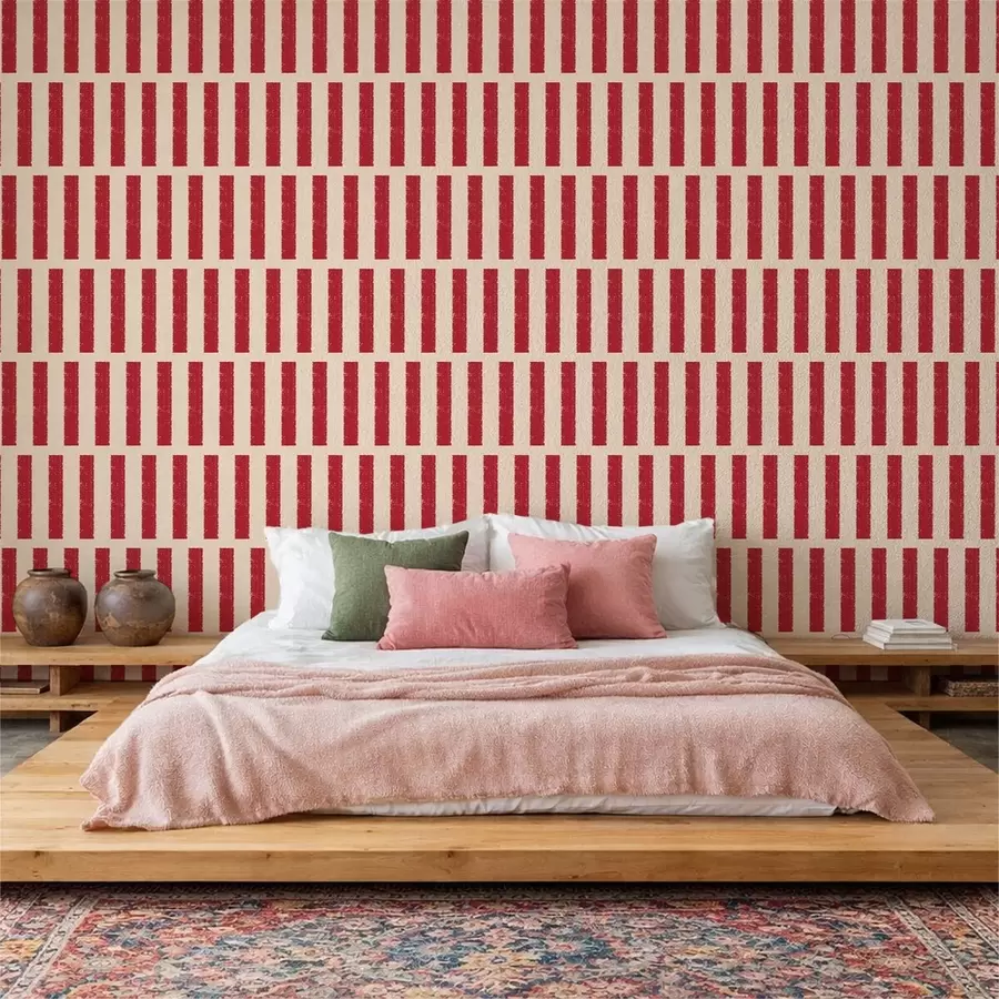 wall murals Red vertical stripes on light background a01189v3