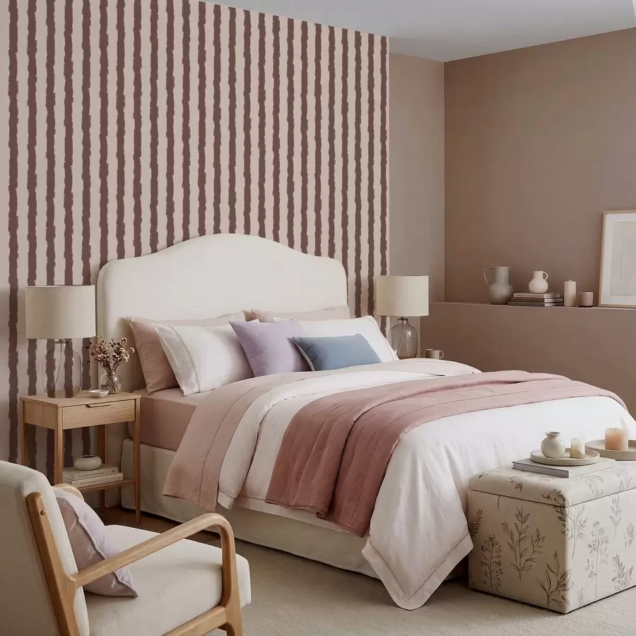 wall murals Brown vertical brush strokes on light background a01191v5
