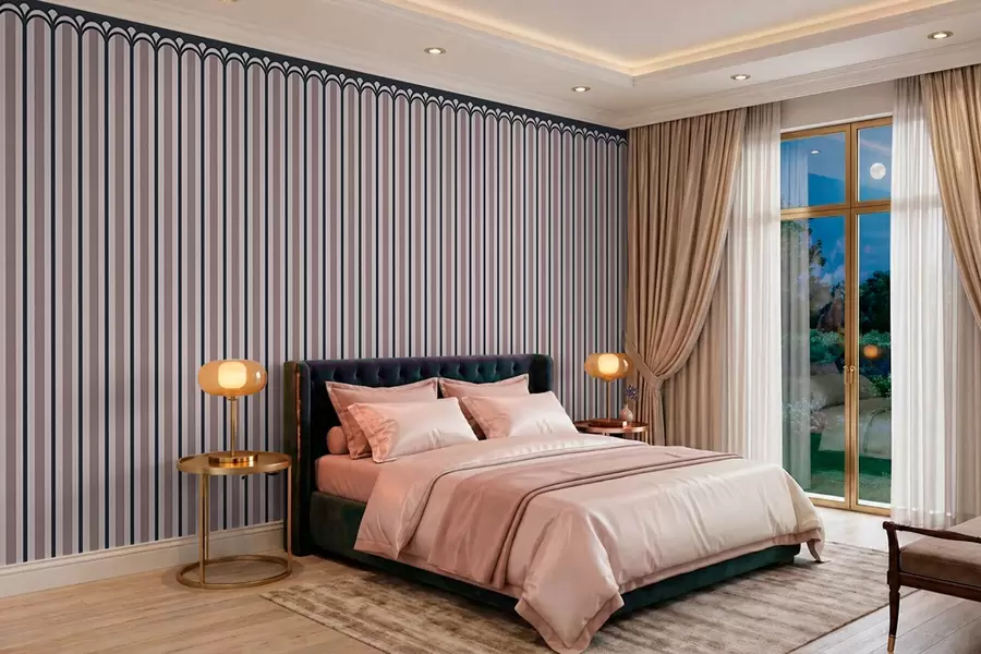 wall murals Vertical ornament in pink and gray shades w05610v1