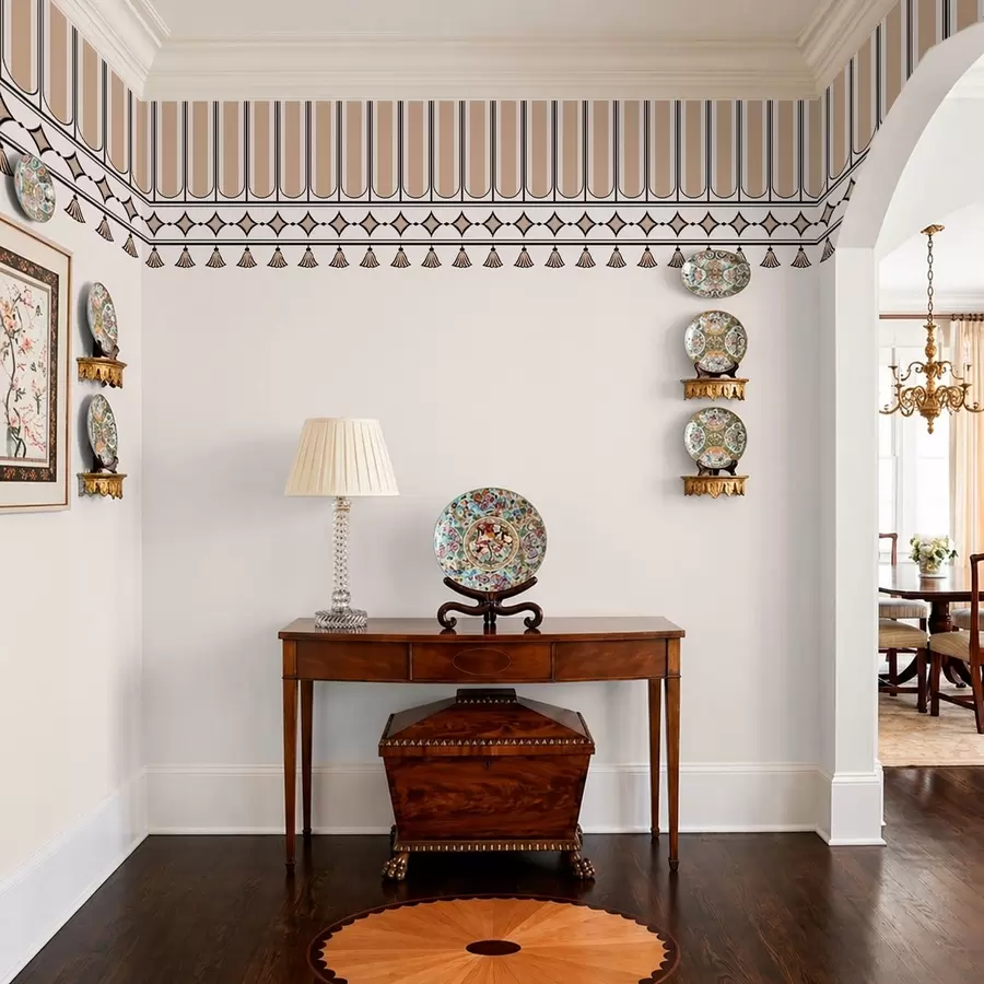wall murals Ornamental border in beige shades w05151