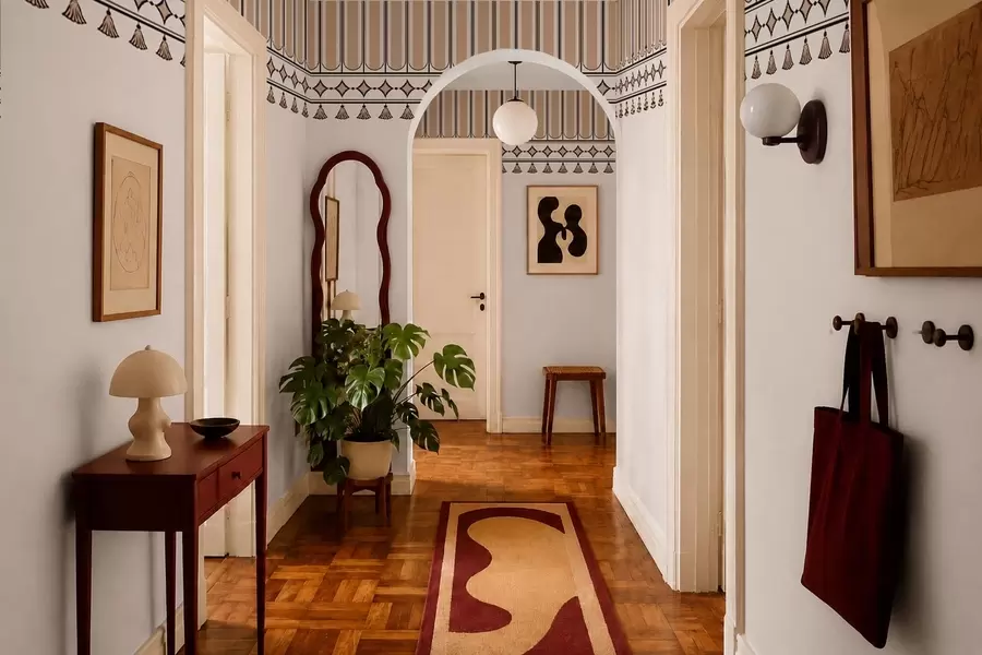wall murals Ornamental border in beige shades w05151